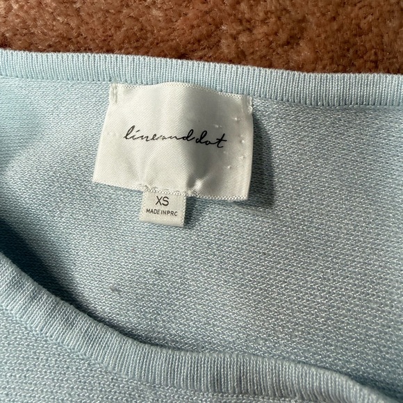 Linen Dot Light Blue Sweater XS - Picture 2 of 3